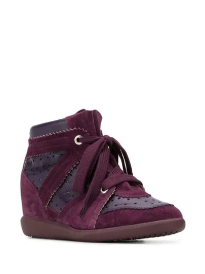 Shop Isabel Marant Bobby Wedge Sneakers In Purple