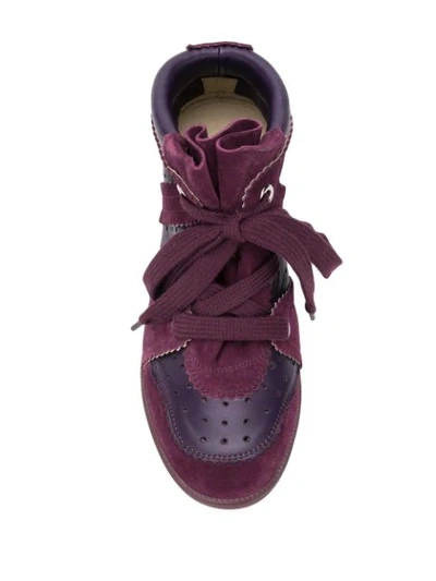 Shop Isabel Marant Bobby Wedge Sneakers In Purple