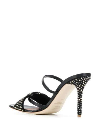 Shop Malone Souliers Tasham Crystal Sandals In Black