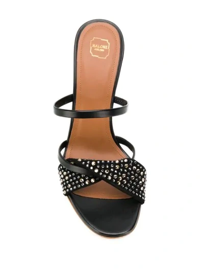 Shop Malone Souliers Tasham Crystal Sandals In Black
