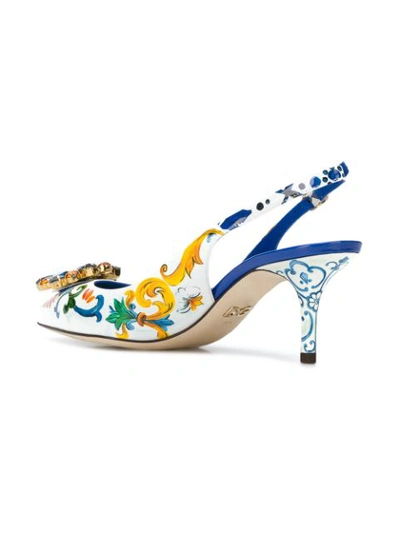 Shop Dolce & Gabbana Floral Pointed Pumps In Multicolour