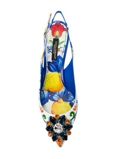 Shop Dolce & Gabbana Floral Pointed Pumps In Multicolour