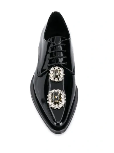 Shop Dolce & Gabbana Crystal Embellished Lace-up Shoes In Black