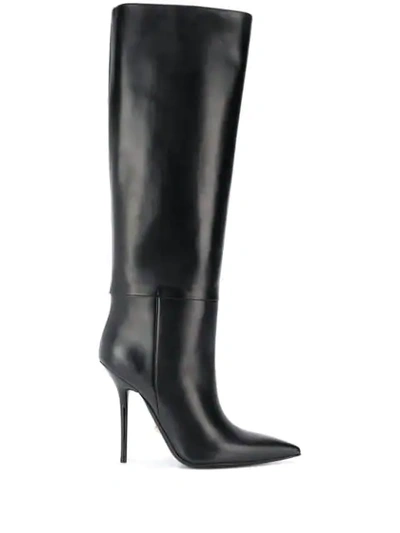 Shop Versace Knee-high Stiletto Boots In Black