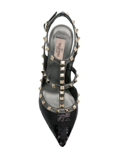 Shop Valentino Garavani Rockstud Sequin Pumps In Black