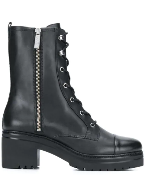 michael kors black combat boots