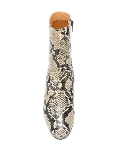 Shop Chie Mihara Nanaylon Snakeskin Boots In Neutrals