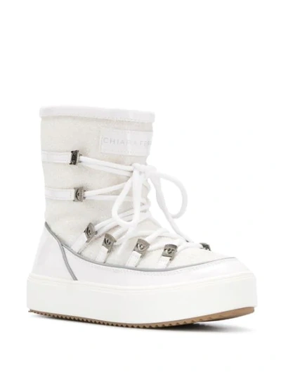 Shop Chiara Ferragni Flirting Ankle Snow Boots In White