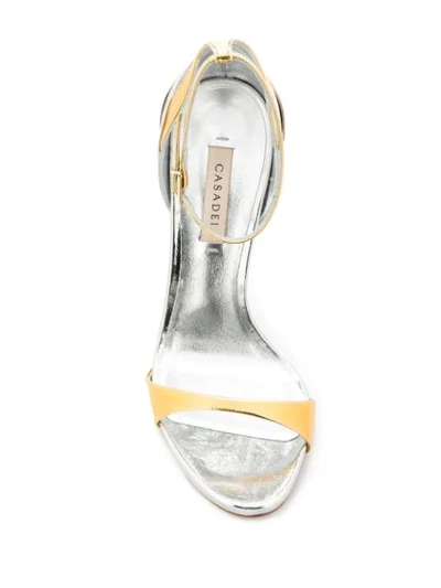 Shop Casadei Stiletto Metallic Sandals In Gold