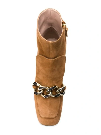 Shop Alberto Gozzi Chain Embellished Ankle Boots In Neutrals