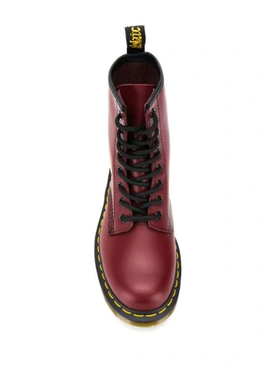 Shop Dr. Martens' Leather Ankle Boots In Red