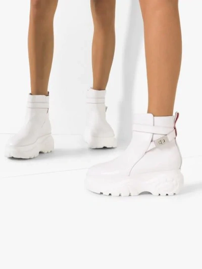 Shop 032c X Buffalo Jodhpur Ankle Boots In White