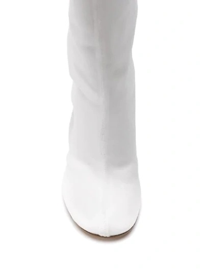 Shop Mm6 Maison Margiela Over-the-knee Covered Boots In White