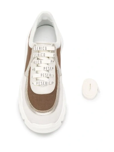 Shop Peserico Platform Sneakers In White