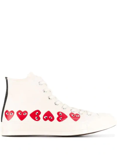 Shop Comme Des Garçons Play X Converse Chuck Taylor High-top Sneakers In White