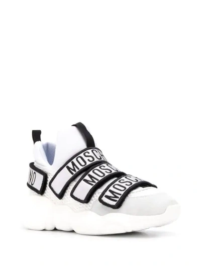 Shop Moschino Logo Low-top Sneakers In White