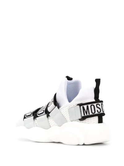 Shop Moschino Logo Low-top Sneakers In White