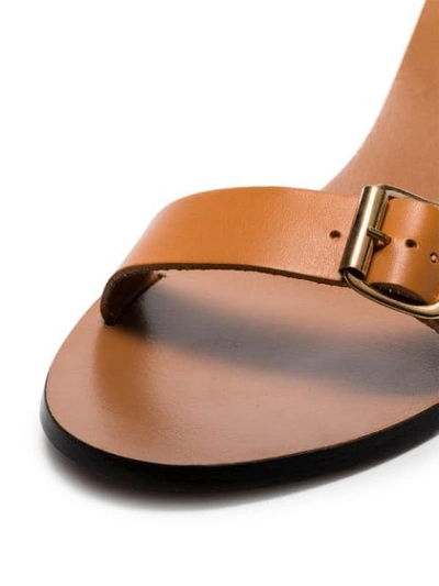 Shop Atp Atelier Camel Brown Carmen 45 Leather Sandals