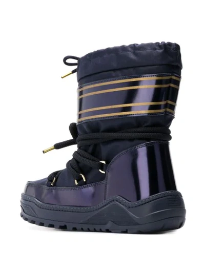 Shop Tommy Hilfiger Pvc Trim Snow Boots In Blue