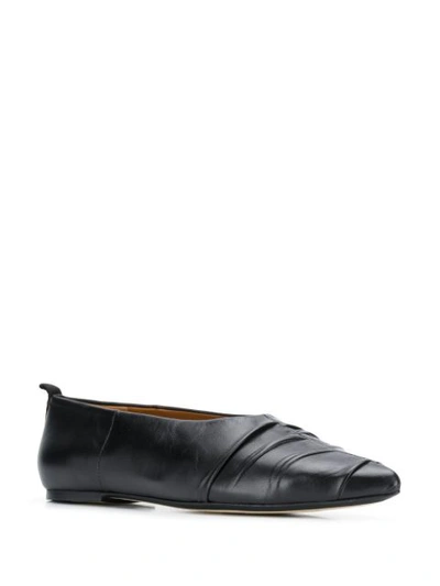 Shop Joseph Draped Detail Ballerina Shoes In Black