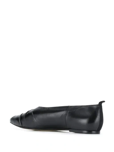 Shop Joseph Draped Detail Ballerina Shoes In Black