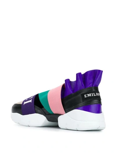 Shop Emilio Pucci City Up Colourblock Ruffled Sneakers In A91 Viola