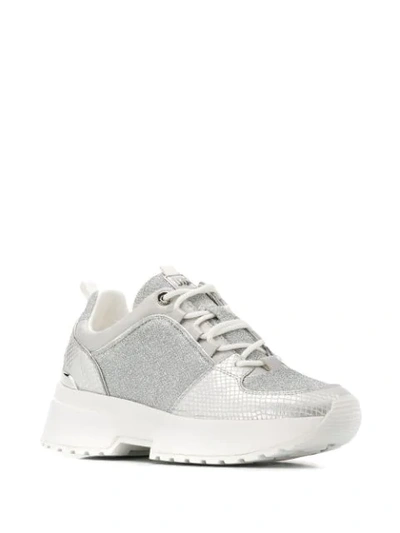 Shop Michael Michael Kors Cosmo Scuba Sneakers In Silver