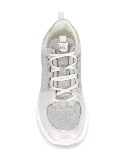 Shop Michael Michael Kors Cosmo Scuba Sneakers In Silver