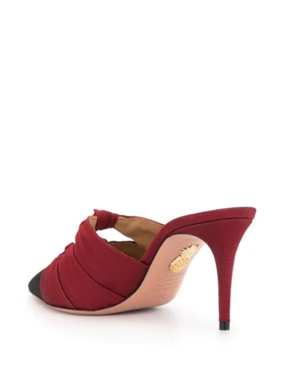 Shop Aquazzura Toe Cap Mules In Red