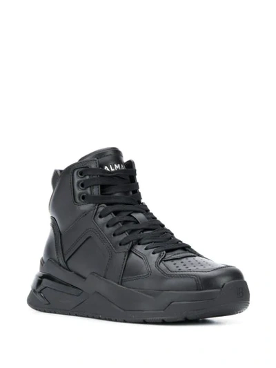 Shop Balmain B-ball High-top Sneakers In Black