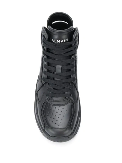 Shop Balmain B-ball High-top Sneakers In Black