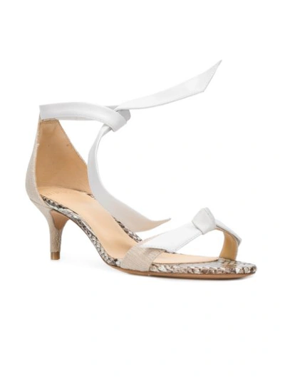 Shop Alexandre Birman Kitten Heel Tie Strap Sandals - White