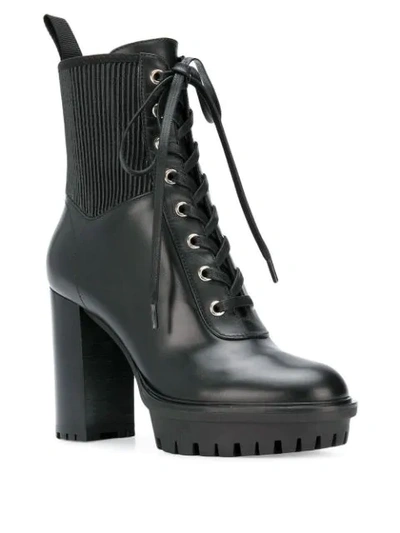 Shop Gianvito Rossi Lace Up Ankle Boots In Black