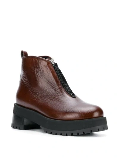 Shop Marni Chunky Platform Boots In Brown