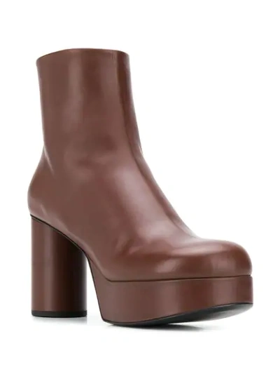 Shop Jil Sander Block Heel Boots In Brown