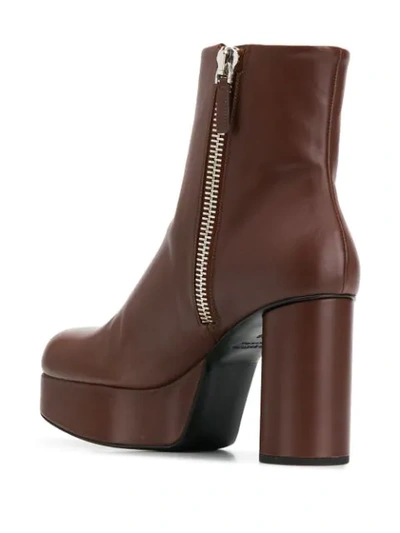 Shop Jil Sander Block Heel Boots In Brown