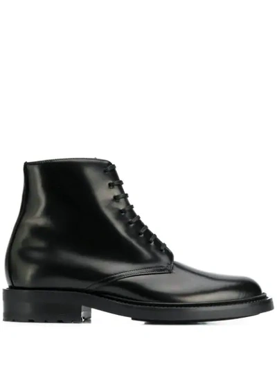 Shop Saint Laurent Army Derby Boots In Black