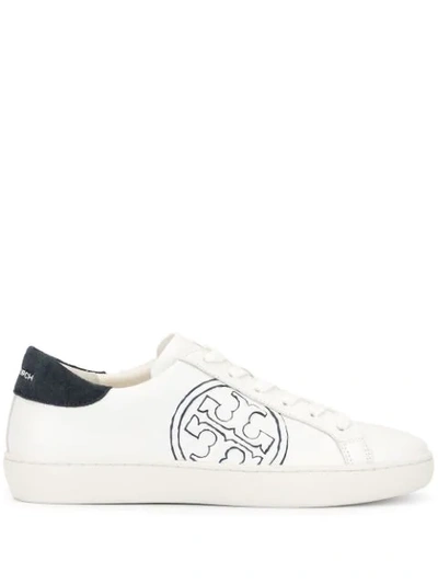 Shop Tory Burch T-logo Low-top Sneakers In White