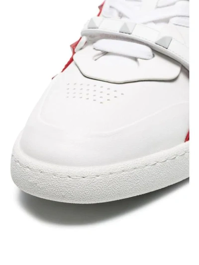 Shop Valentino Garavani Rockstud Trainers In White