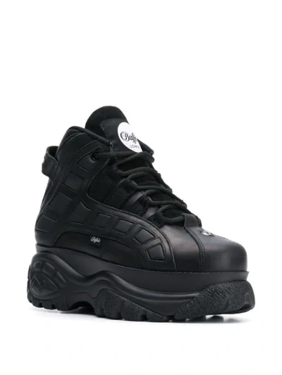 Shop Buffalo Hi-top Platform Sneakers In Black