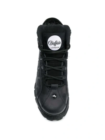 Shop Buffalo Hi-top Platform Sneakers In Black