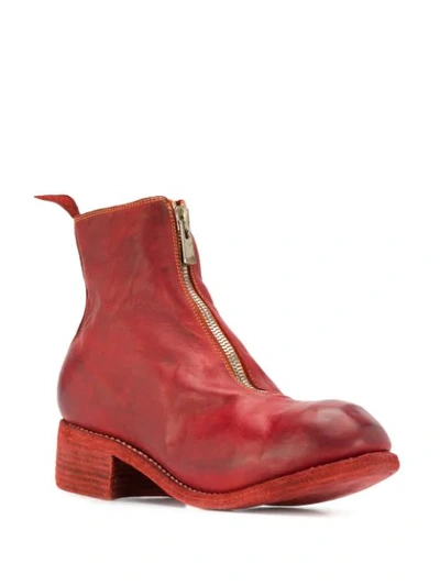 Shop Guidi Chunky Heel Boots In 1006t Red
