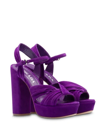 Prada Suede Sandals In Purple