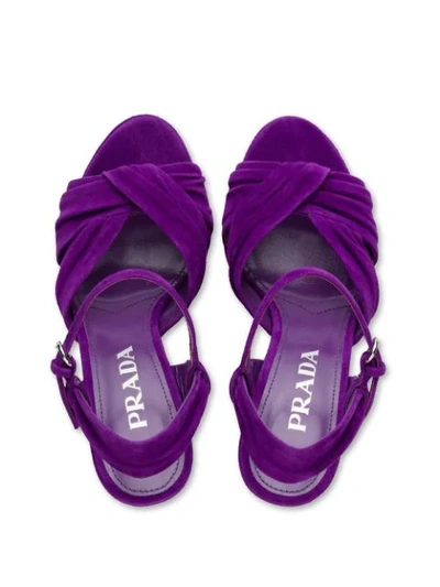 Prada Suede Sandals In Purple