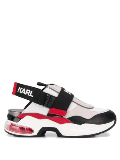 Shop Karl Lagerfeld Logo Slingback Flatform Sneakers In White