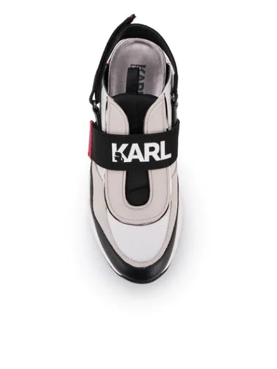 Shop Karl Lagerfeld Logo Slingback Flatform Sneakers In White