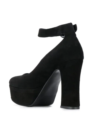 Shop Albano Platform Sole Pumps In Cam Nero