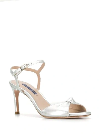 Shop Stuart Weitzman Heeled Gloria Sandals In Silver