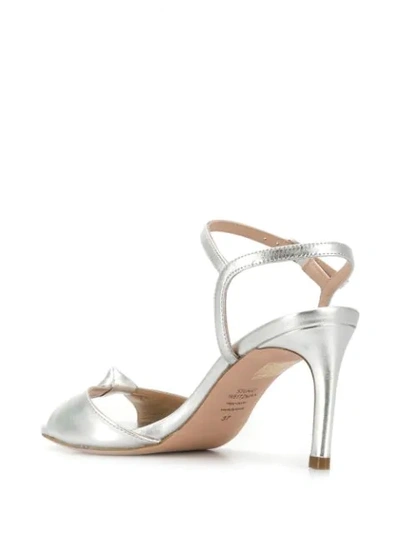 Stuart Weitzman Heeled Gloria Sandals In Silver