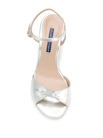 Stuart Weitzman Heeled Gloria Sandals In Silver